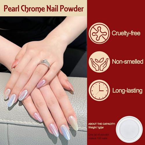 Image 6 of Artdone Chrome Nail Powder Nail Art Fimo 16 Jars 1g Each
