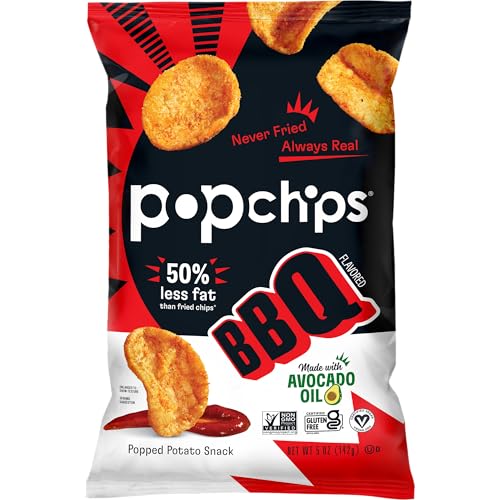 Image 3 of popchips Popchips Potato Chips, BBQ, 4ct 5.0oz Share Bags