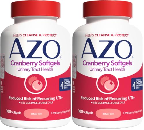 Image 1 of Default Title for the product AZO Cranberry Urinary Tract Health Supplement, 100 Softgels Pack of 2