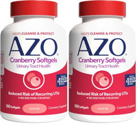 Thumbnail for Image 1 of Default Title for the product AZO Cranberry Urinary Tract Health Supplement, 100 Softgels Pack of 2