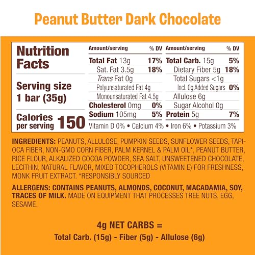 Image 2 of Munk Pack Fiber Nut Bars, 5g Fiber, Peanut Butter Dark Chocolate | 12 Count