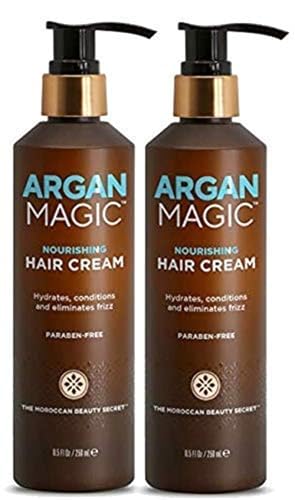Image 2 of 8.5 Ounce (Pack of 2) for the product Argan Magic Nourishing Hair Cream - Hydrates, Conditions, and Eliminates Frizz for All Hair Types | Seals in Shine | Paraben Free, (8.5 oz)