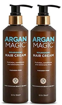 Thumbnail for Image 2 of 8.5 Ounce (Pack of 2) for the product Argan Magic Nourishing Hair Cream - Hydrates, Conditions, and Eliminates Frizz for All Hair Types | Seals in Shine | Paraben Free, (8.5 oz)