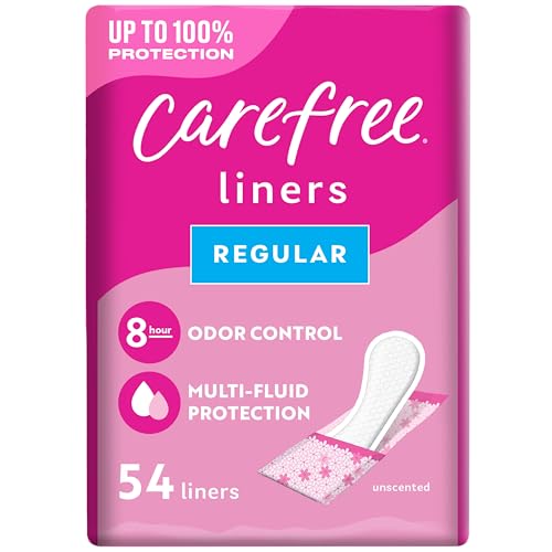 Image 1 of 54 Count (Pack of 1) for the product Carefree Panty Liners for Women, Regular, Wrapped, Unscented, 54 ct
