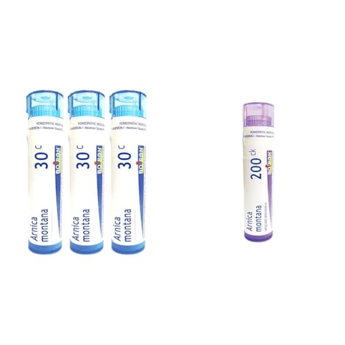 Image 1 of Default Title for the product Boiron Arnica Montana Homeopathic Medicines Pack of 3 Tubes with 240 Pellets and 80 Count Bottle