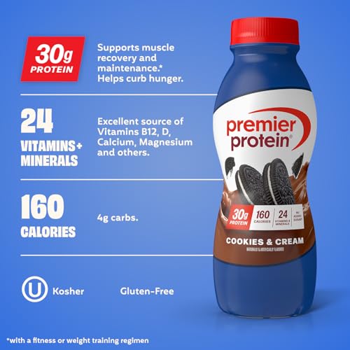 Image 2 of Premier Protein 30g High Protein Shake, Cookies & Cream, 12 Pack