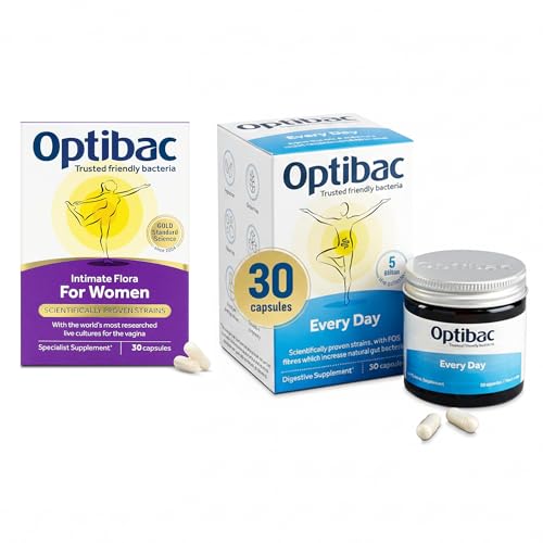 Image 1 of Default Title for the product Optibac Probiotics for Women Vaginal Health & Probiotics for Digestive Health Bundle 30 Capsules Each