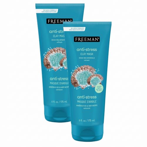 Image 1 of 6 Ounce (Pack of 2) / Anti-Stress Dead Sea Minerals for the product Freeman Dead Sea Minerals Anti-Stress Clay Facial Mask 6 fl. oz./175 mL Tube Pack of 2