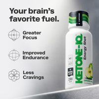 Thumbnail for Image 3 of Ketone-IQ Caffeine Ketone Shots for Focus, Green Apple, 12 Pack