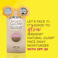 Thumbnail for Image 5 of Jergens Natural Glow Face Self Tanner Lotion SPF 20, Medium/Deep, 2 oz, 2pk