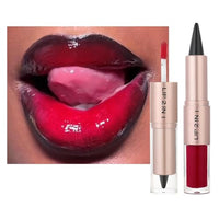 Thumbnail for Image 16 of #02 Classic Red / 1 Count (Pack of 1) for the product BAISEN DIARY 2-in-1 Double-Ended Matte Lip Liner & Lip Gloss Duo
