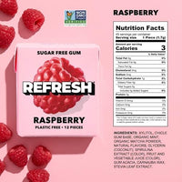 Thumbnail for Image 2 of Refresh Gum Raspberry Natural Sugar-Free Xylitol Chewing Gum 12 Pack