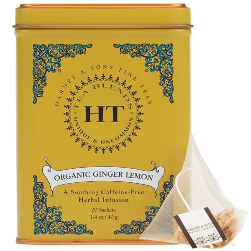 Image 2 of Harney & Sons Organic Ginger Lemon Herbal Tea, 20 Sachets in Tin