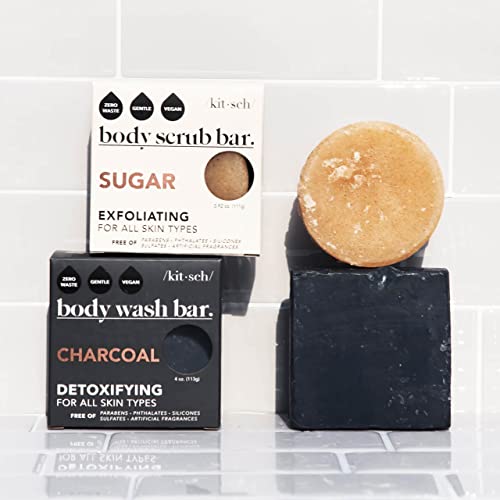 Image 5 of Kitsch Charcoal Soap Body Wash Bar for Cleansing – 4 oz