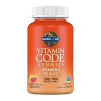 Thumbnail for Garden of Life Vitamin Code D3 and K2 Raspberry Lemon 45 Count