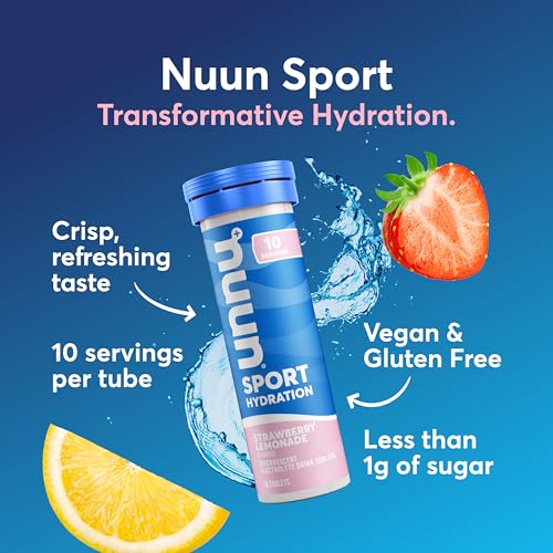 Image 2 of Nuun Sport Electrolyte Tablets, Strawberry Lemonade, GF & Vegan, 8 Pack