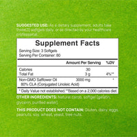 Thumbnail for Ultra Strength CLA 3000mg | 240 Softgels, Active Conjugated Linoleic Acid from Safflower Oil