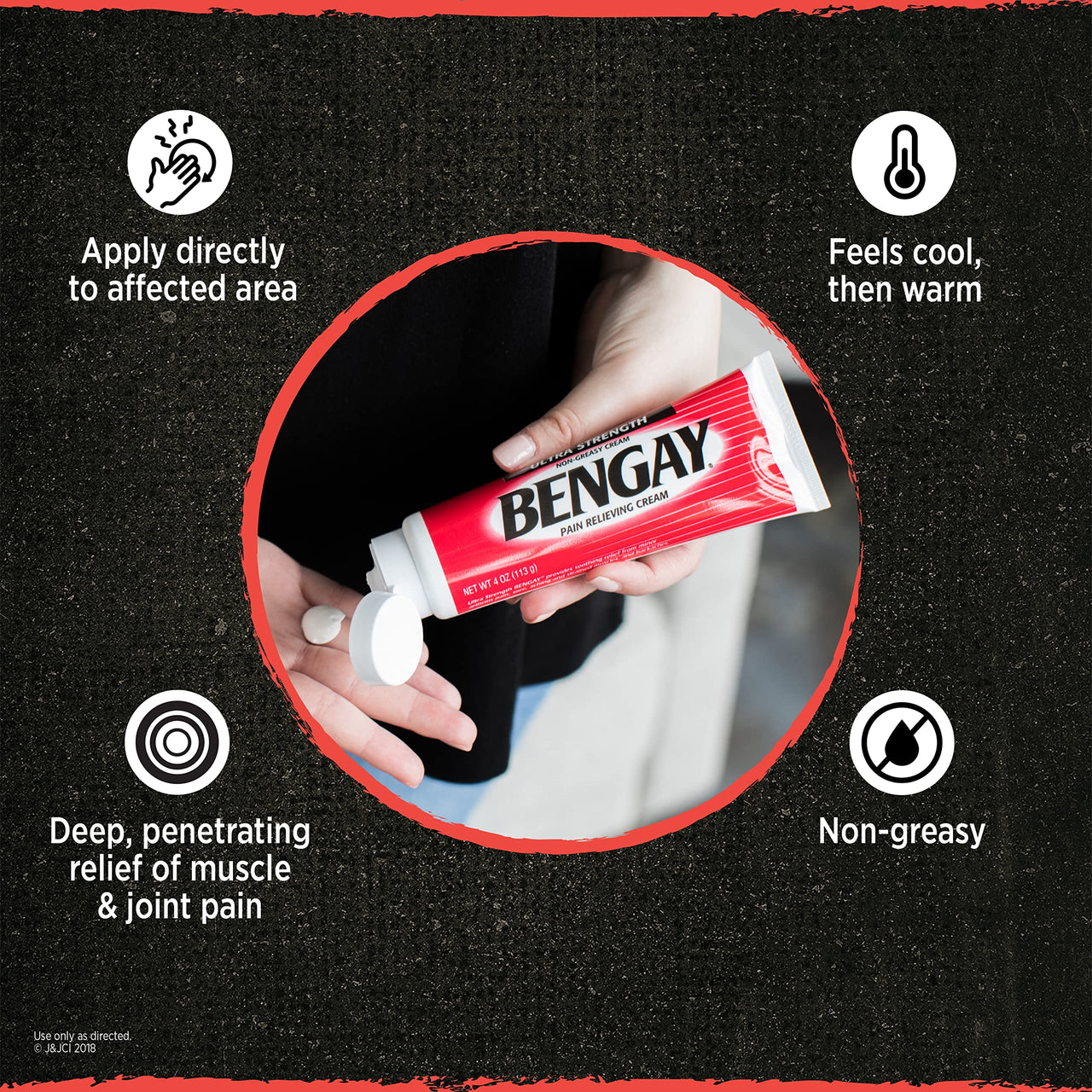 Bengay Ultra Strength Topical Pain Relief Cream, Non-Greasy Analgesic for Minor Arthritis, Muscle, Joint, and Back Pain, Camphor, Menthol & Methyl Salicylate, 2 oz Packaging May Vary (Pack of 2)
