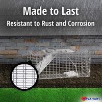 Thumbnail for Havahart Easy-Set Catch and Release Small 1-Door Humane Live Animal Trap for Squirrels, Rabbits, Skunks, and Other Small Animals - 1083