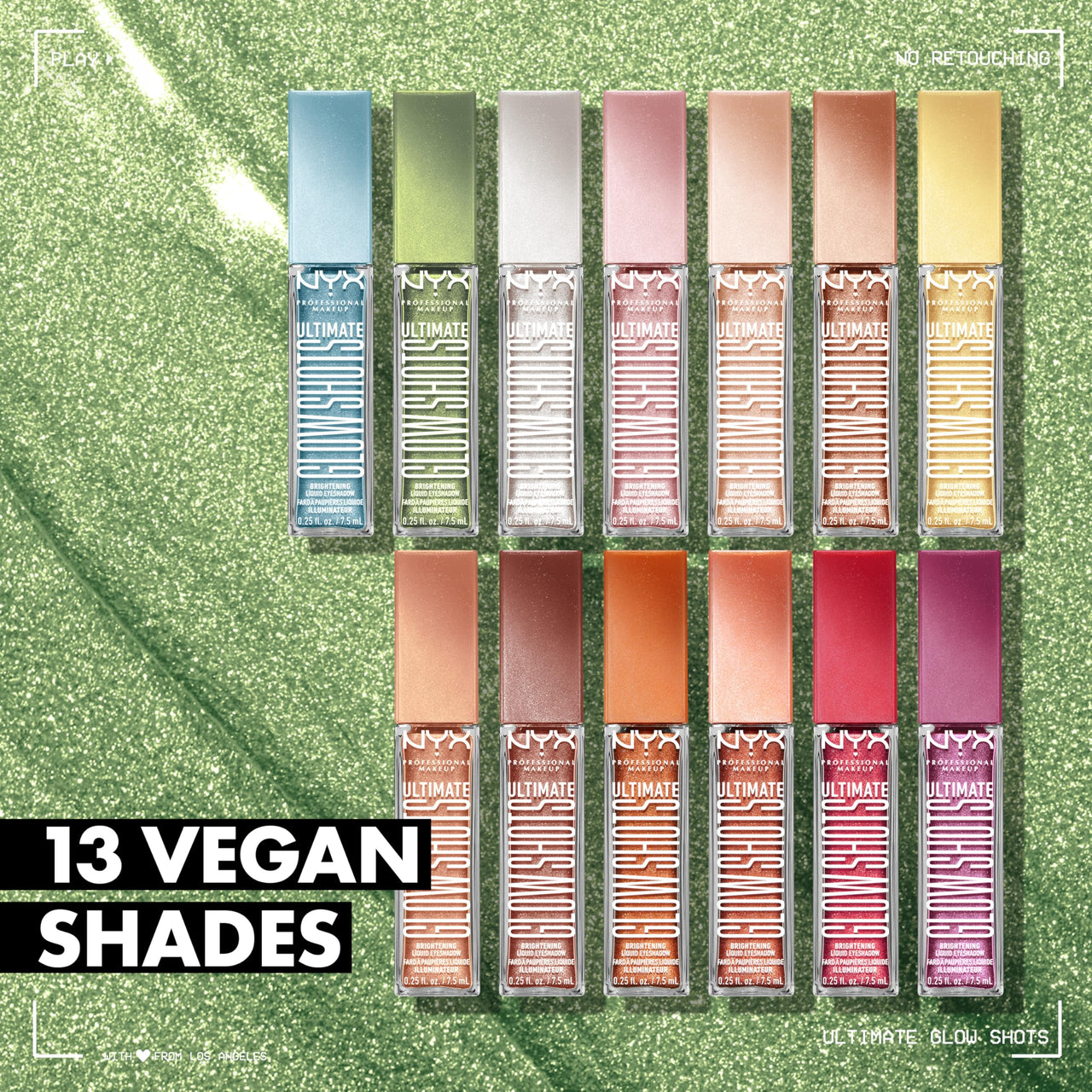 NYX PROFESSIONAL MAKEUP Ultimate Glow Shots, Liquid Eyeshadow, Long-Lasting Shimmer Eye Shadow with Vitamin C - Clementine Fine