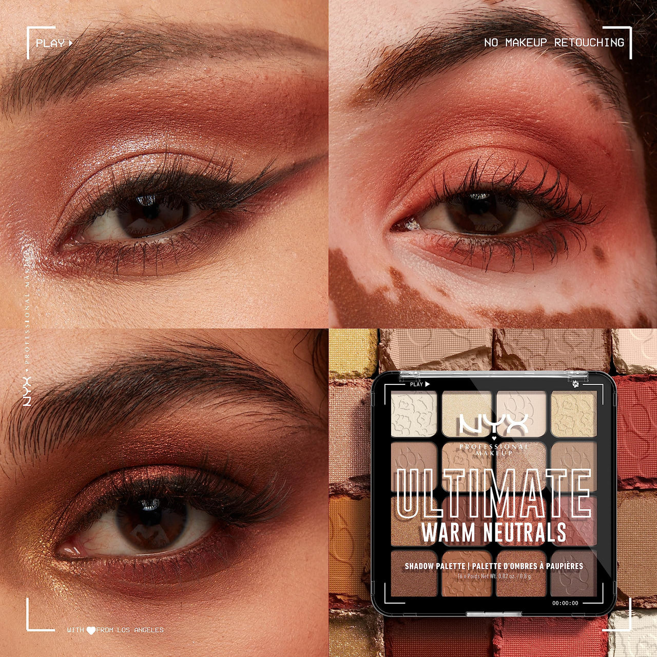 NYX PROFESSIONAL MAKEUP, Ultimate Shadow Palette, Eyeshadow Palette - Warm Neutrals