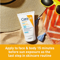 Thumbnail for CeraVe Hydrating Sheer Sunscreen SPF 30 for Face and Body, Mineral & Chemical Sunscreen with Zinc Oxide, Hyaluronic Acid, Niacinamides and Ceramides, Paraben Free Fragrance Free, 5 Ounces