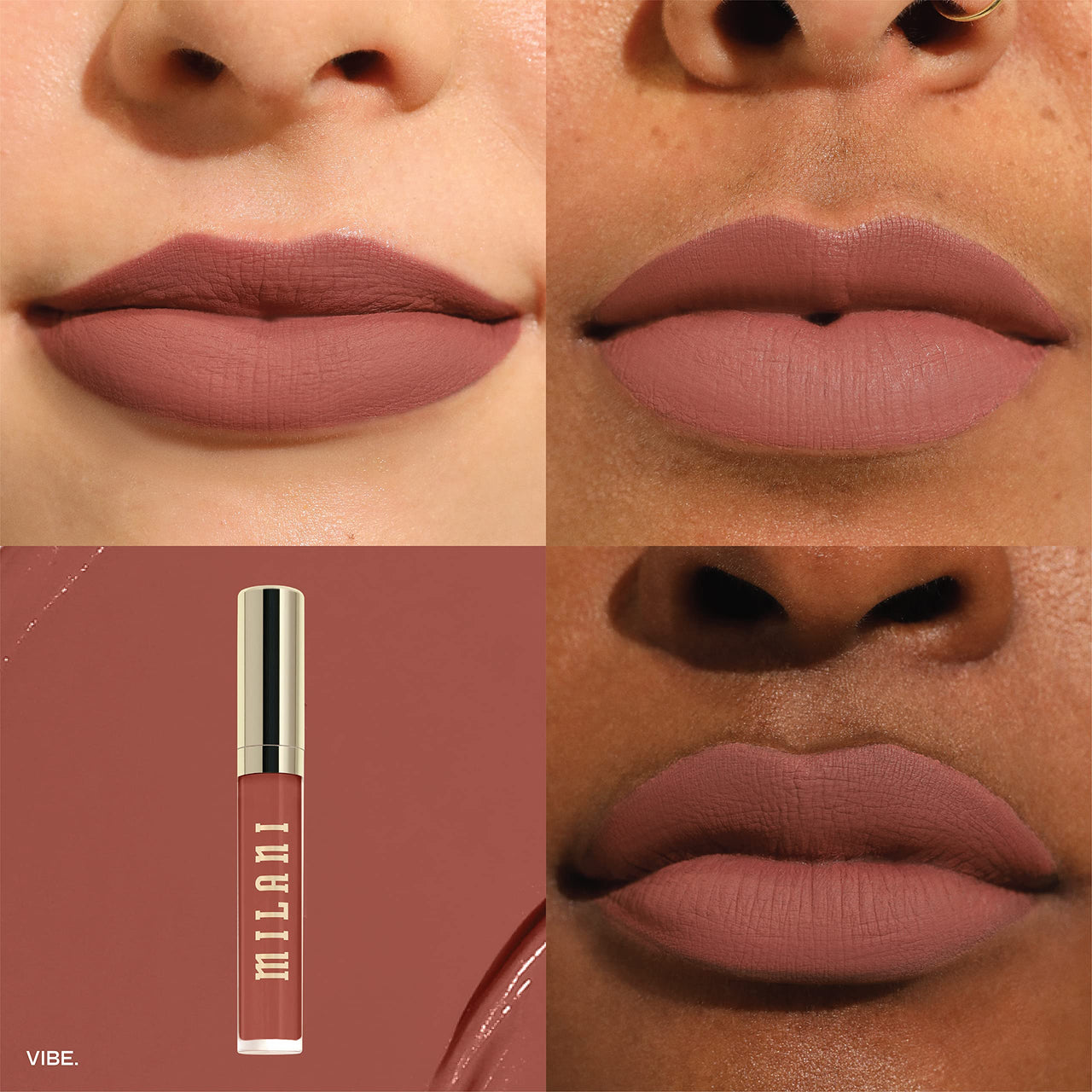 Milani Stay Put Longwear Liquid Lipstick - Smudge-Proof, Kiss-Proof, and Fade-Resistant Formula for All-Day Wear - Vibe