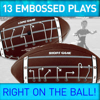 Thumbnail for Franklin Sports Playbook Junior Football - Kids Youth Football with Play Diagrams - Junior Size Youth Soft Cover Ball for Kids - Playbook Ball with Air Pump Included
