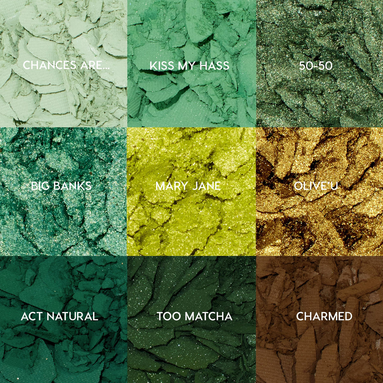 ColourPop Just My Luck Green Eyeshadow Palette - Green & Neutral Eyeshadow Palette with Matte & Metallic Finishes - High-Pigment Eye Makeup with a Long-Wearing Formula (0.3 oz)