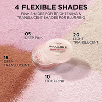 Thumbnail for L'Oreal Paris Infallible Blur-fection Longwear Loose Setting Powder, Blurring Face Powder With Up to 24HRs of Wear, Brightening Light Pink, 1 Kit