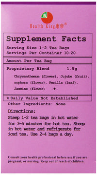 Thumbnail for Health King Chrysanthemum Vascuflow Herb Tea, Teabags, 20 Count Box
