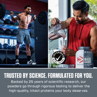 Thumbnail for Dymatize Super Mass Gainer Protein Powder, Rich Chocolate, 52g Protein, 1g Creatine, 1280 Calories, 10.7g BCAAs, 245g Carbs, Contains Whey Protein Powder, Isolate, and Casein (16 Servings)