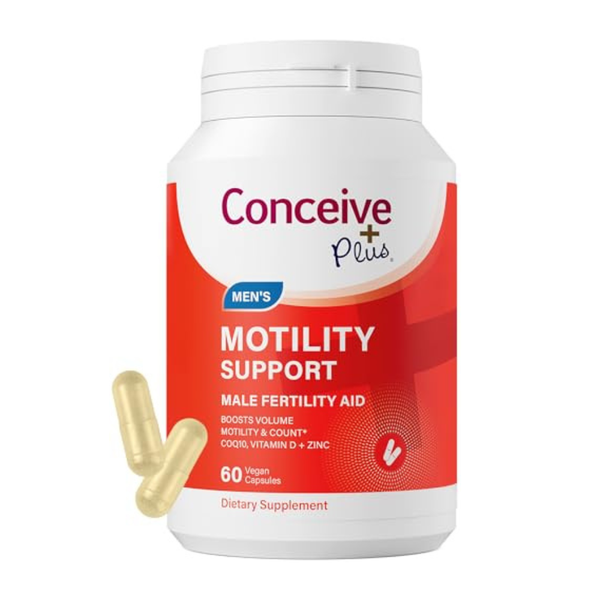 CONCEIVE PLUS Motility Boost for Men - Sperm Count Booster with Vitamin D, Vitamin E, Zinc, Spermidine, Antioxidants - Sperm Count, Sperm Motility - Multivitamin Supplement for Men Sperm - 60 Caps