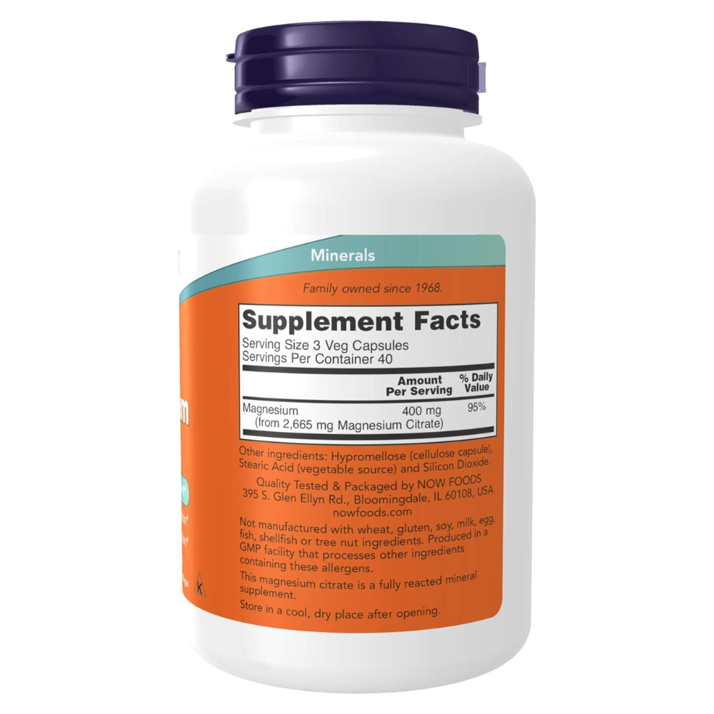 NOW Foods Magnesium Citrate Veg Capsules