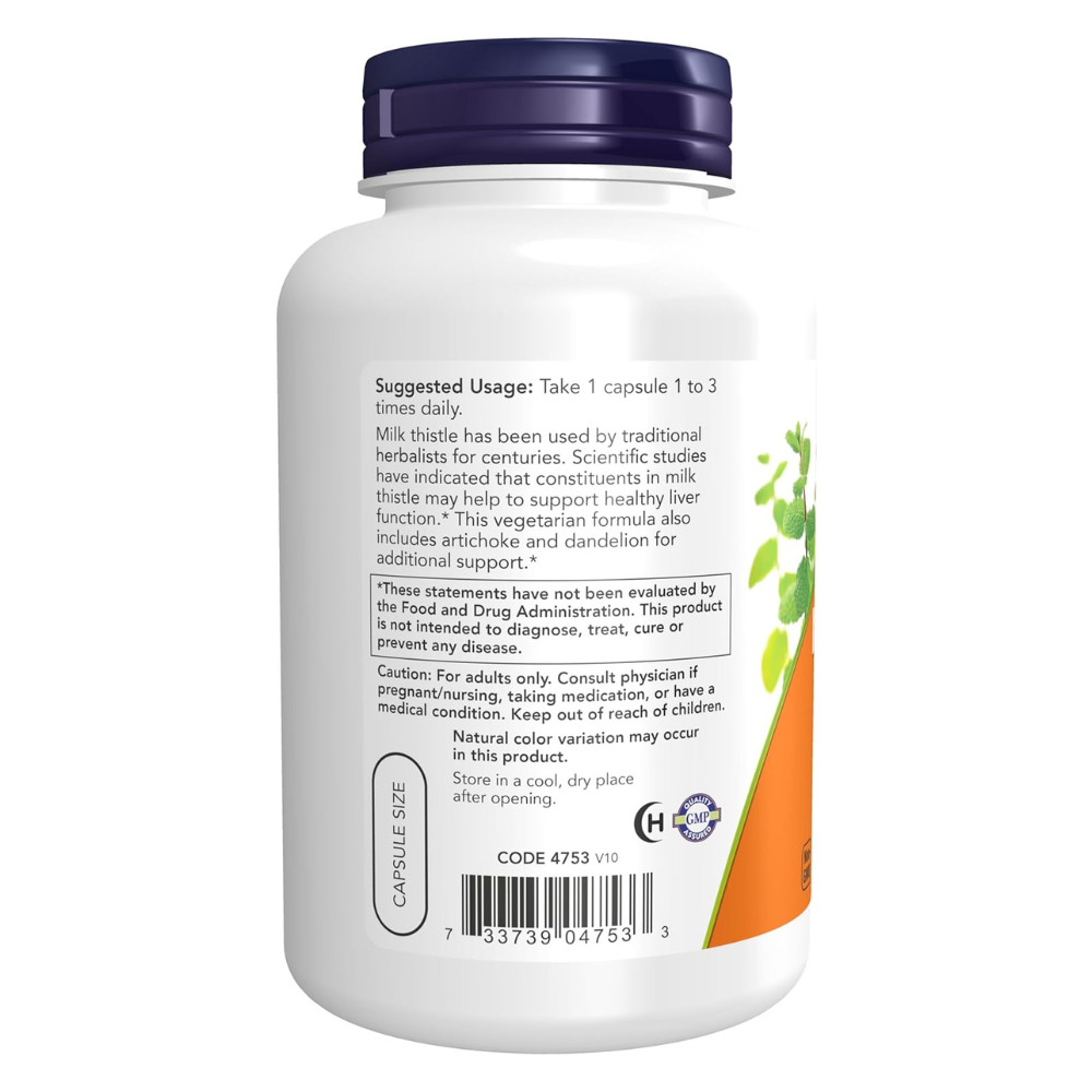 NOW Foods Double Strength Milk Thistle Extract 300 mg Veg Capsules