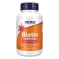 Thumbnail for NOW Foods Biotin 5,000 mcg Veg Capsules