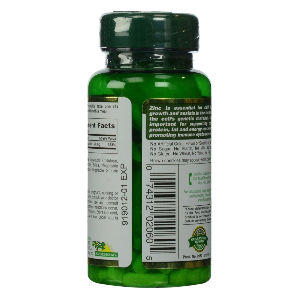 Nature's Bounty Zinc 50 mg Caplets