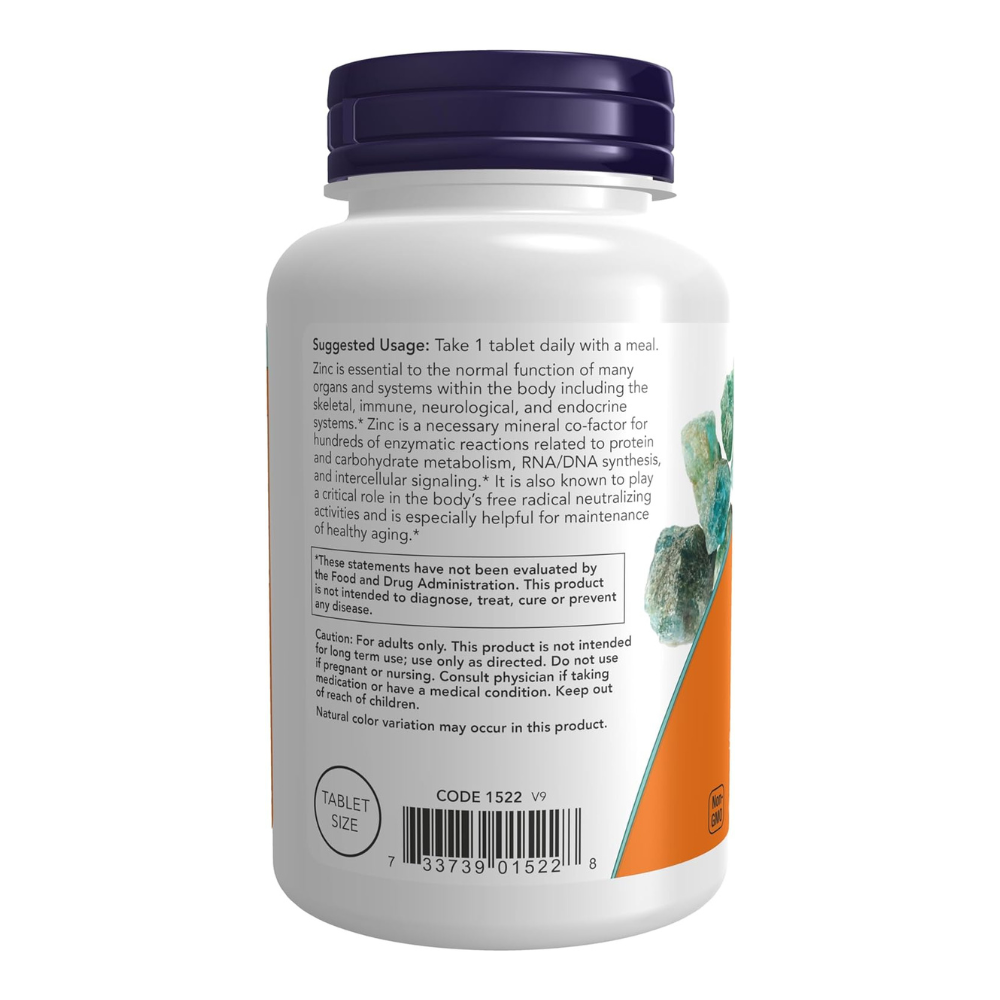 NOW Foods Zinc 50 mg Tablets