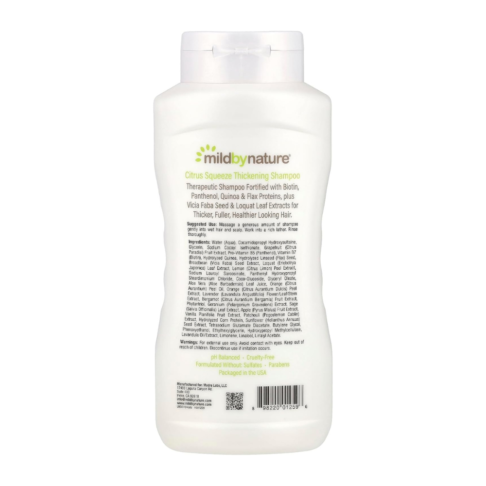 Mild By Nature Hair Thickening Shampoo with B-Complex, Biotin & Panthenol