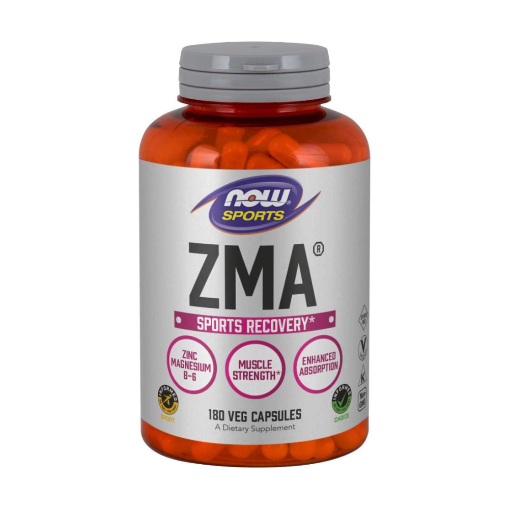 NOW Sports ZMA (Zinc, Magnesium and Vitamin B-6), Sports Recovery Capsules