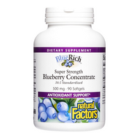 Thumbnail for BlueRich by Natural Factors Super Strength Blueberry Concentrate Softgels, 90 caps