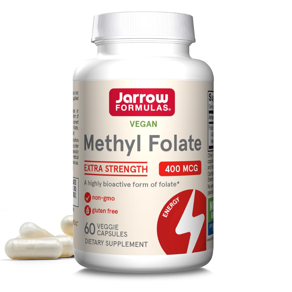 Jarrow Formulas Extra Strength Methyl Folate 400 mcg Veggie Capsules