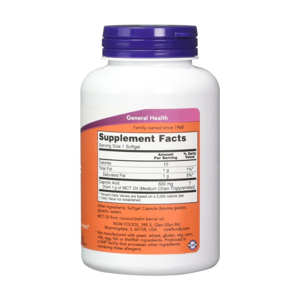 NOW Foods Caprylic Acid 600mg Softgels