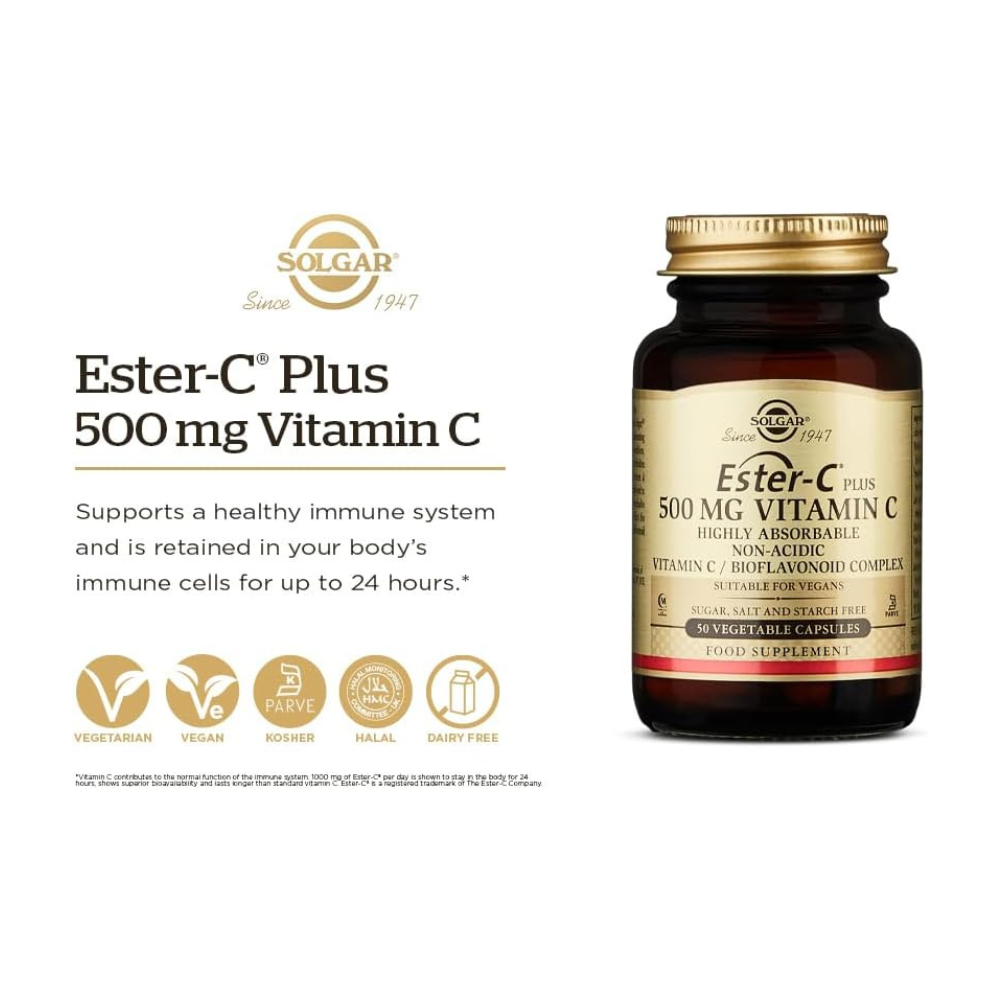 Solgar Ester-C Plus 500 mg Vitamin C Vegetable Capsules