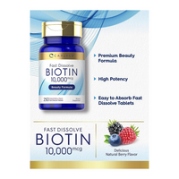 Thumbnail for Carlyle Biotin 10000mcg Fast Dissolve Tablets - Berry Flavor