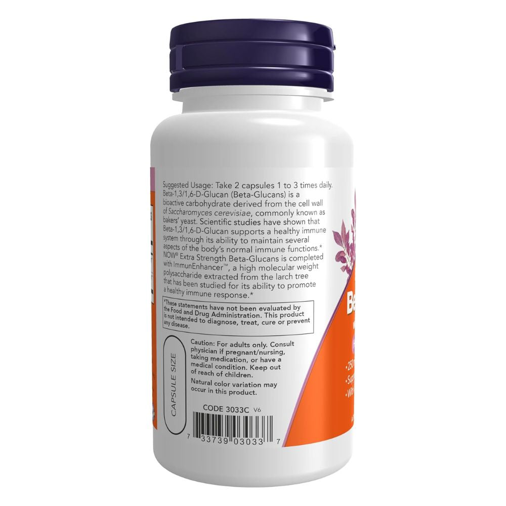 NOW Foods Beta-Glucans with ImmunEnhancer Veg Capsules