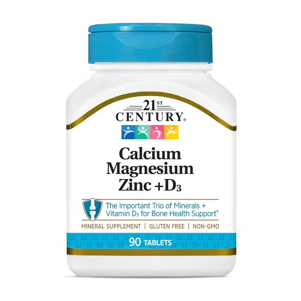 21st Century, Calcium Magnesium Zinc + D3, 90 Tablets