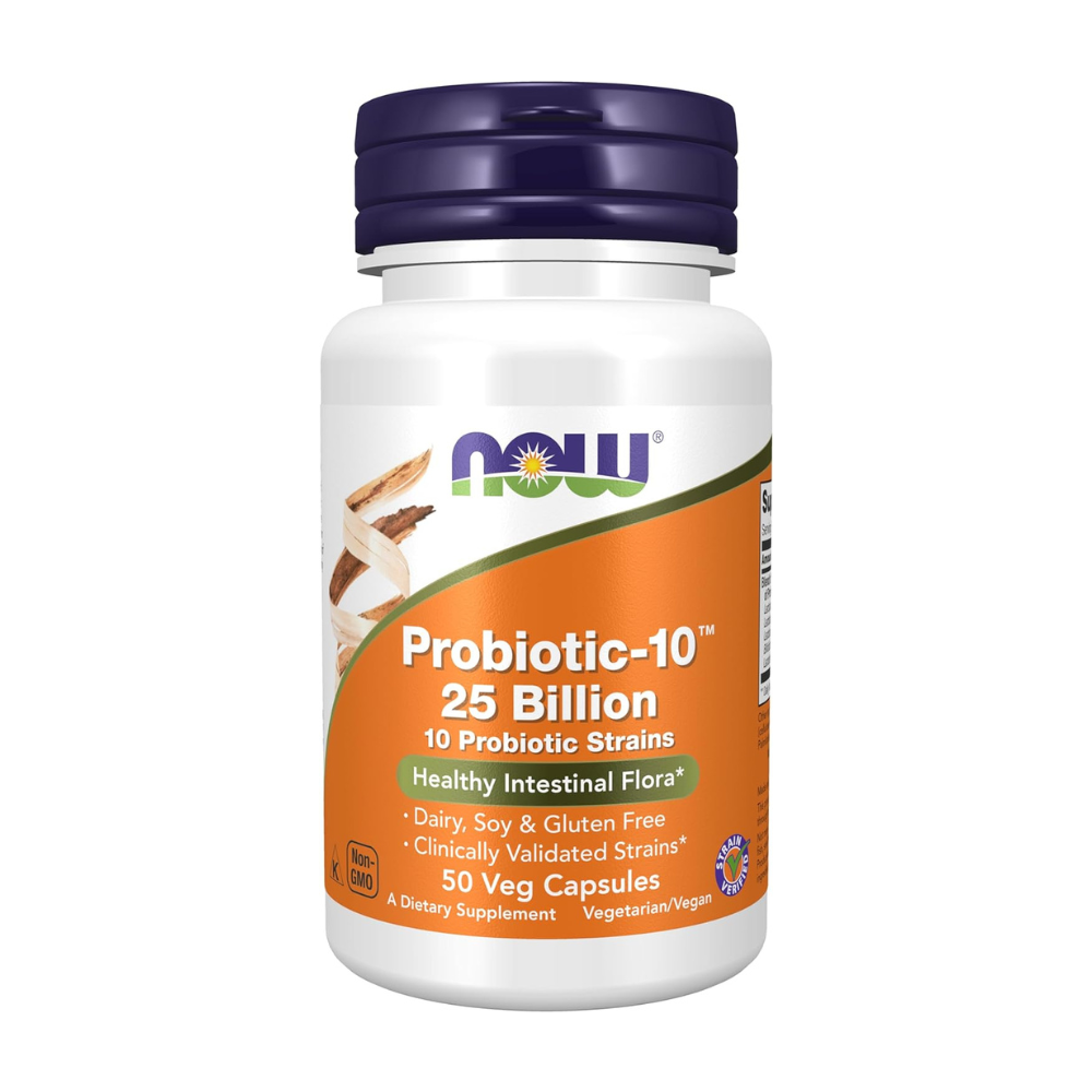 NOW Foods Probiotic-10, 25 Billion, with 10 Probiotic Strains Veg Capsules