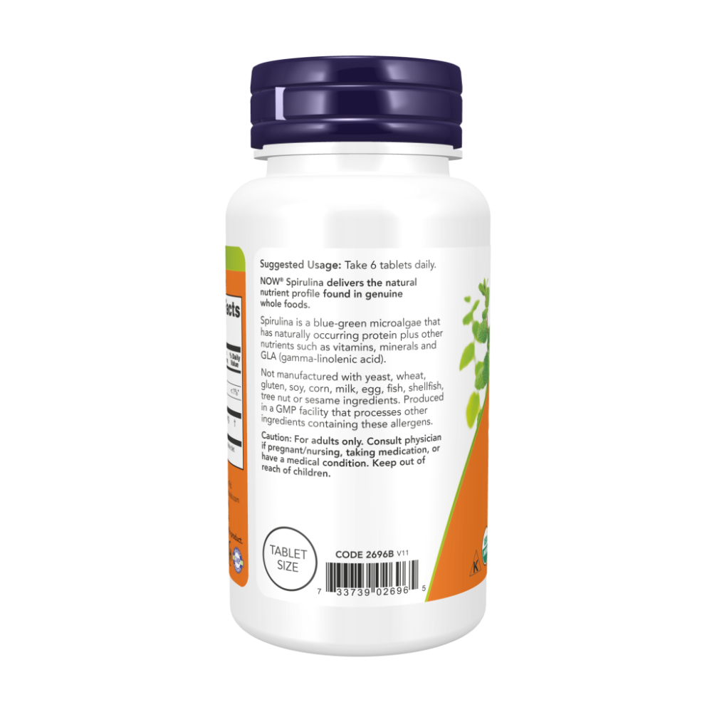 Now Foods Organic Spirulina 500mg Tablets