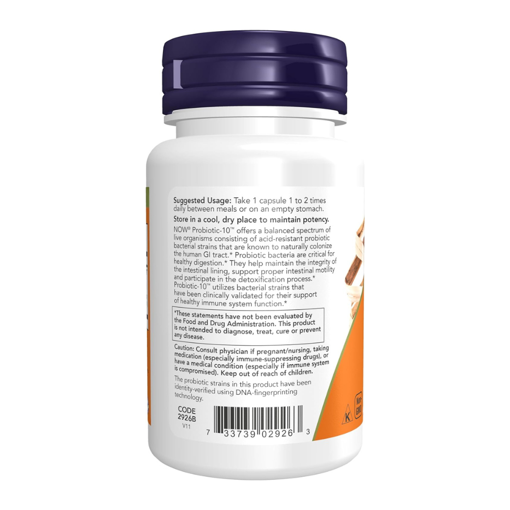 NOW Foods Probiotic-10, 25 Billion, with 10 Probiotic Strains Veg Capsules